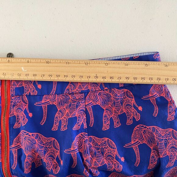Hatley Womens Knee Skirt Size 6 Cotton Graphic Elephant Print Pink‎ Blue - Picture 8 of 13